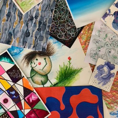 Viele Bilder, die selbst gemalt wurden