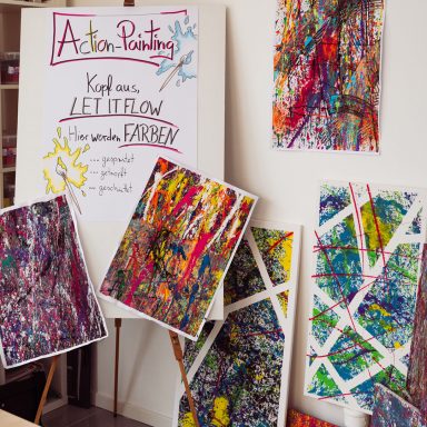 Bilder und Action-Painting Plakat