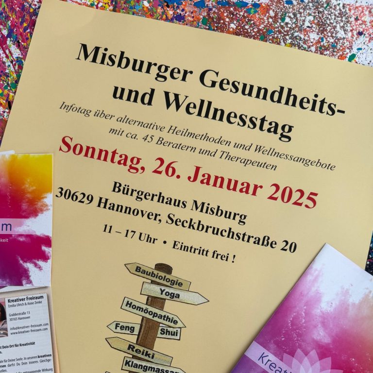 Plakat und Flyer für den Gesundheits- und Wellnesstag.